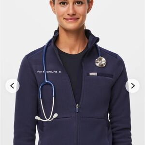 Figs On Shift Fleece Jacket in Navy Medical Jacket
